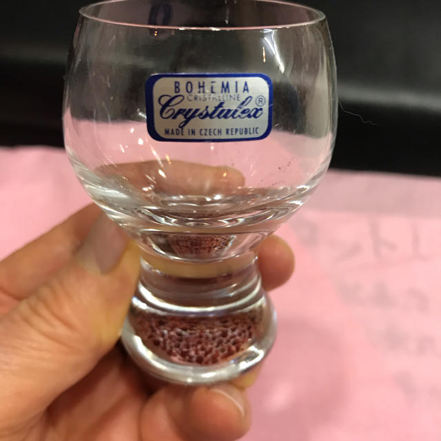 ✤321 BOHEMIA CRYSTAL ブランデーグラス2客ビンテージ 美品 食器