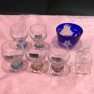 ボヘミア クリスタル(BOHEMIA Cristal)のボヘミア ショットグラス ５客 と カットグラス  608 (グラス/カップ)