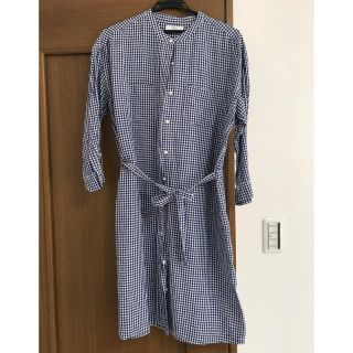 ユニクロ(UNIQLO)のシャツワンピース　ユニクロ　チュニック  前開き　Lサイズ　ギンガムチェック(ひざ丈ワンピース)