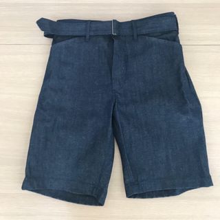 コモリ(COMOLI)の【新品】comoli コモリ ベルテッド デニムショーツ インディゴ　size0(ショートパンツ)