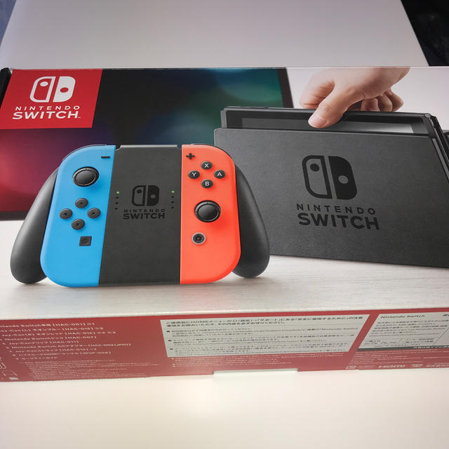 Nintendo Switch(ニンテンドースイッチ)のNintendo Switch Joy-Con (L) ネオンブルー/ (R)  エンタメ/ホビーのゲームソフト/ゲーム機本体(家庭用ゲーム機本体)の商品写真