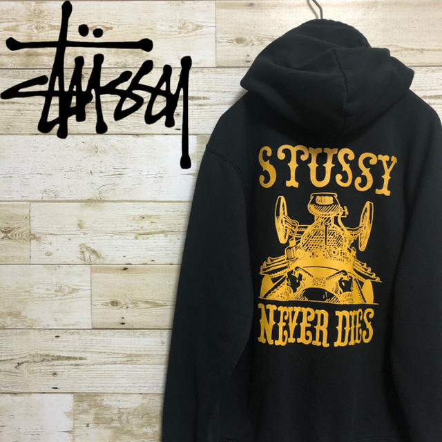 ステューシー(STUSSY)☆両面プリント ジップ スウェット パーカー