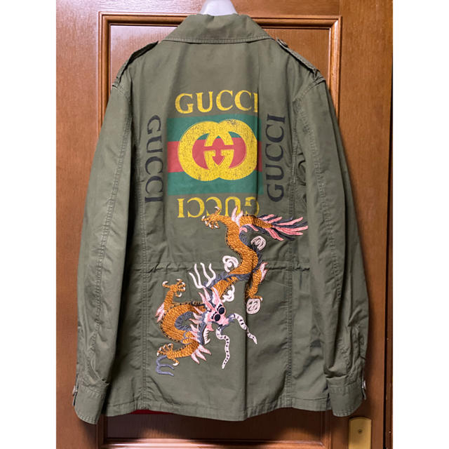 Gucci(グッチ)のGUCCI オールドロゴ ドラゴンエンブロイダリー ジャケット 国内正規品 メンズのジャケット/アウター(ミリタリージャケット)の商品写真