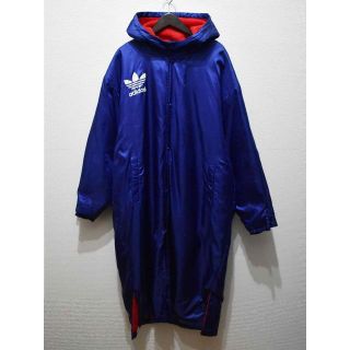 メンズadidas 裏ボア ベンチコート 80s 90s デサント製 青赤