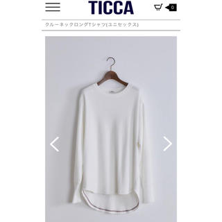 ティッカ　クルーネックロングTシャツ　ホワイト　ユニセックス(Tシャツ/カットソー)