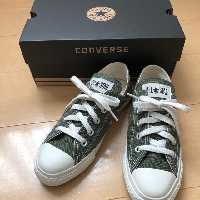 CONVERSE(コンバース)の美品！コンバース　オールスター　ローカット　カーキ　パブーシュ レディースの靴/シューズ(スニーカー)の商品写真