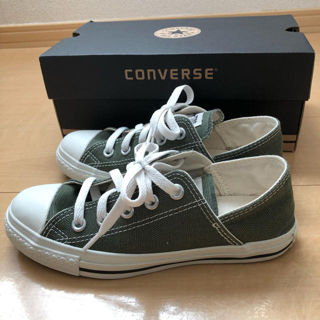 CONVERSE(コンバース)の美品！コンバース　オールスター　ローカット　カーキ　パブーシュ レディースの靴/シューズ(スニーカー)の商品写真