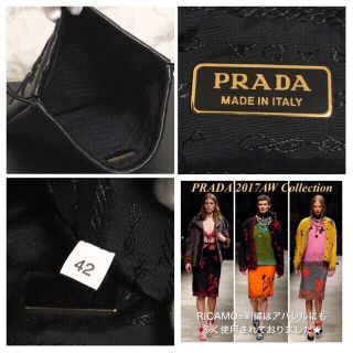 PRADA - 【新品同様】【17AW】【1MU001】PRADA フラワー刺繍巾着レザー