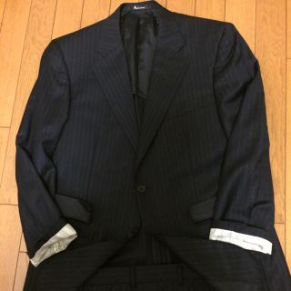 アクアスキュータム(AQUA SCUTUM)のAquascutum/アクアスキュータム ネイビー地 ストライプ柄 2B A6(セットアップ)