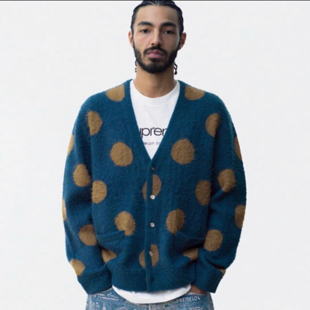 Supreme - Supreme Brushed Polka Dot Cardigan Navyの通販 by PALM ...