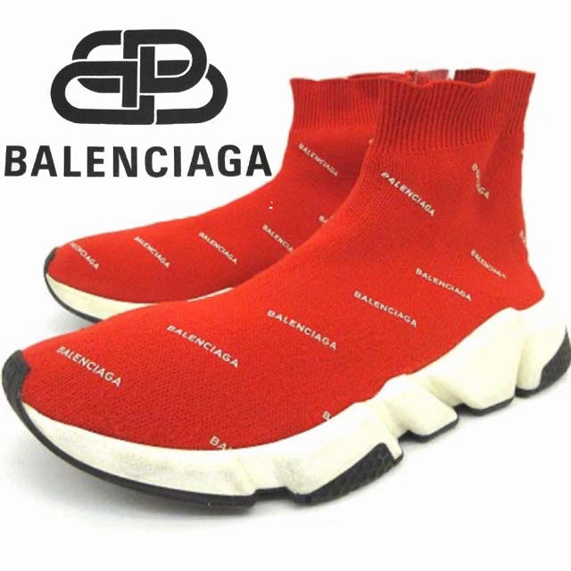 バレンシアガ BALENCIAGA 総ロゴ ソックスシューズ　イタリア製　正規品