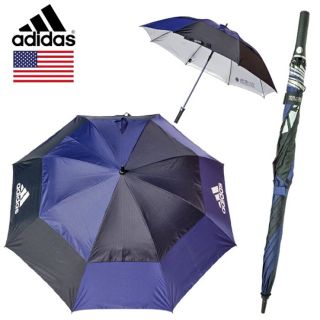 アディダス(adidas)のアディダス ダブルキャノピーUVネイビー137cm新品 ゴルフ傘 晴雨兼用(その他)