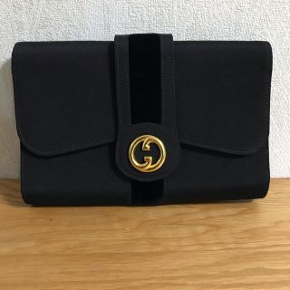 グッチ(Gucci)のGUCCI クラッチバッグ 黒 ハンドバッグ オールドグッチ(クラッチバッグ)