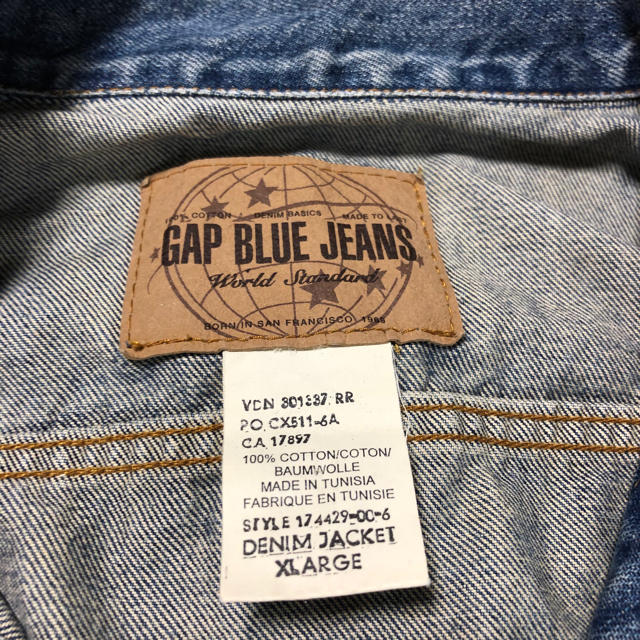 GAP(ギャップ)の大きいサイズGAP BLUE JEANS ギャップ ブルー ジーンズ ジージャン メンズのジャケット/アウター(Gジャン/デニムジャケット)の商品写真