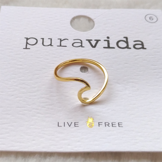 プラヴィダ(Pura Vida)のPura vida リング 指輪 ウェーブ US 6 ゴールド ロンハーマン取扱(リング(指輪))