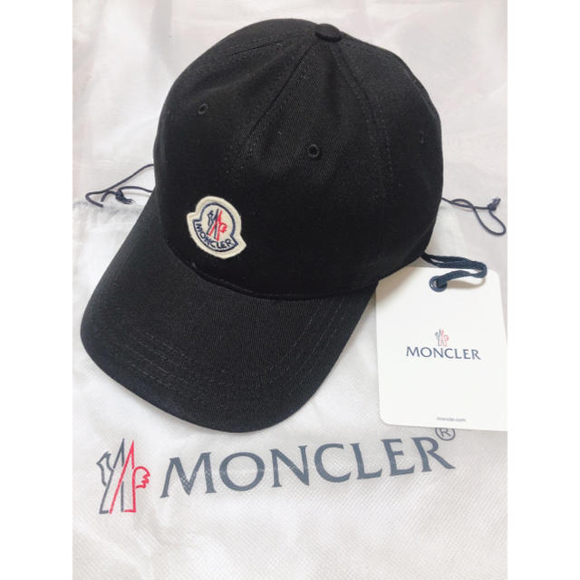 新品 MONCLER キャップ ブラック