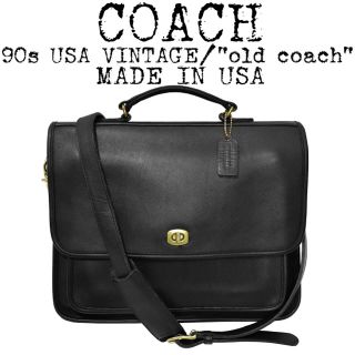 コーチ(COACH)の美品★COACH★オールドコーチ★90s★2way ビジネスバッグ★USA製★黒(ビジネスバッグ)