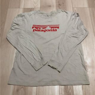 パタゴニア(patagonia)のPatagonia パタゴニア　ロンT グレー　赤　古着　メンズ　M(Tシャツ/カットソー(半袖/袖なし))