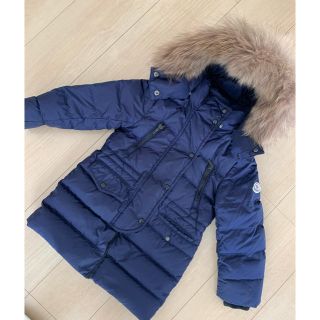 モンクレール(MONCLER)のモンクレール 本物 リアルファー ダウンコート ネイビー Moncler 4A(コート)