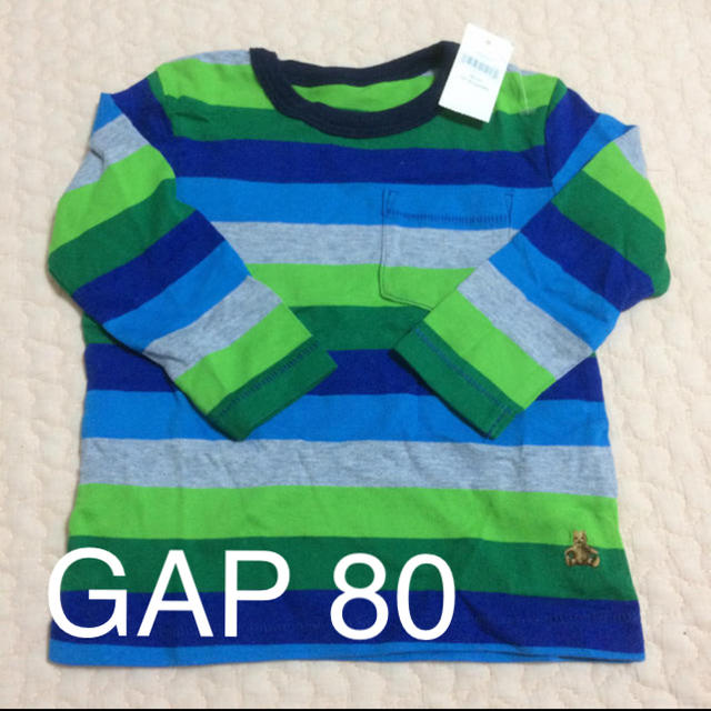 GAP(ギャップ)の新品タグ付き！ボーダー　ロンティー キッズ/ベビー/マタニティのベビー服(~85cm)(Ｔシャツ)の商品写真