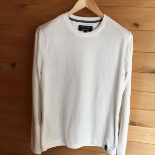 バナナリパブリック(Banana Republic)のBANANA REPUBLIC クルーネック白色カットソー(Tシャツ/カットソー(七分/長袖))