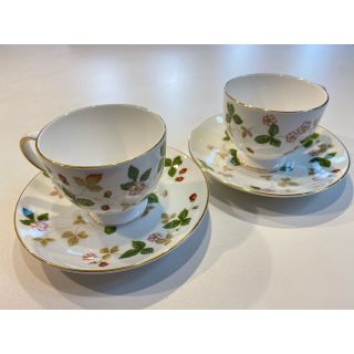 ウェッジウッド(WEDGWOOD)のウェッジウッド ワイルドストロベリー カップ&ソーサー(グラス/カップ)