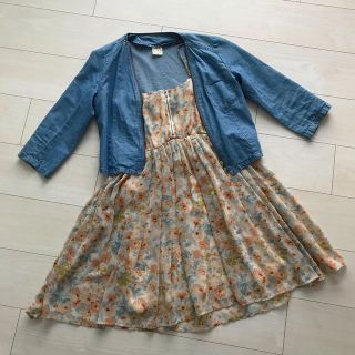 ナイスクラップ(NICE CLAUP)の花柄シフォンワンピース セット(ひざ丈ワンピース)