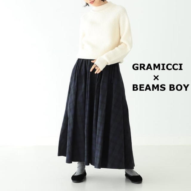 BEAMS BOY(ビームスボーイ)のGRAMICCI×BEAMSBOY／別注 ブラックウォッチ チノ ロングスカート レディースのスカート(ロングスカート)の商品写真