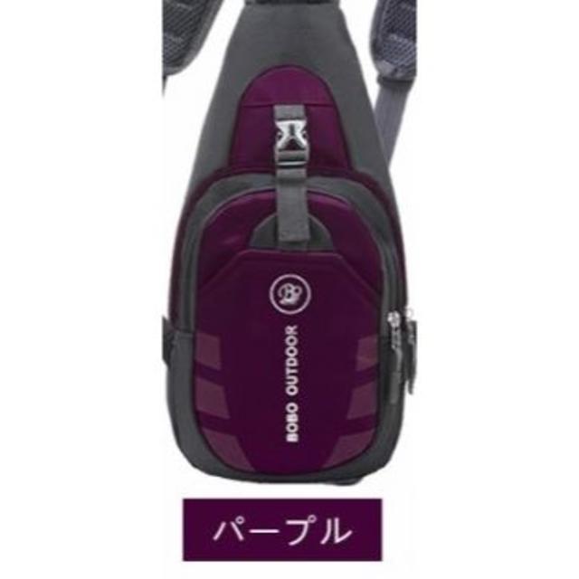 ボディバッグ 撥水加工 カジュアル パープル メンズのバッグ(ボディーバッグ)の商品写真