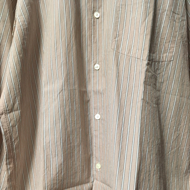 18ss/希少品】comoli ピンクストライプ シャツ サイズ 1 18ss/希少品】comoli ピンクストライプ シャツ サイズ 1