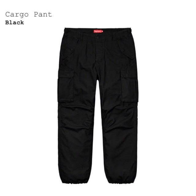 34インチ 20SS supreme cargo pantブラックサイズ - ワークパンツ