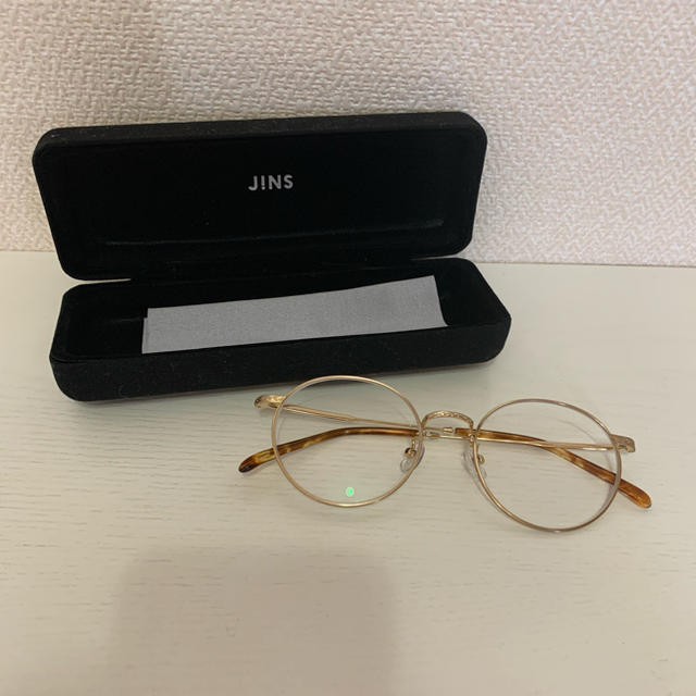 JINS - ジンズ メガネ 丸メガネ ボストン 金縁の通販 by M's JINS - ジンズ メガネ 丸メガネ ボストン 金縁の通販 by M's