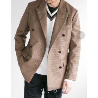室外 チェック ジャケット ダブル ガンクラブ 茶系 アーバンリサーチ