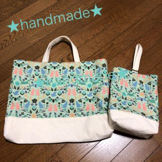 Handmade❁動物柄のレッスンバッグとシューズ袋❁(バッグ/レッスンバッグ)