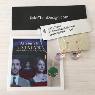 アンソロポロジー(Anthropologie)の《新品・未使用》 LA発 kylechandesign ピアス ピンクアメジスト(ピアス)