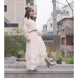 新品】カーサフライン コットンティアードスカート casa flineの通販