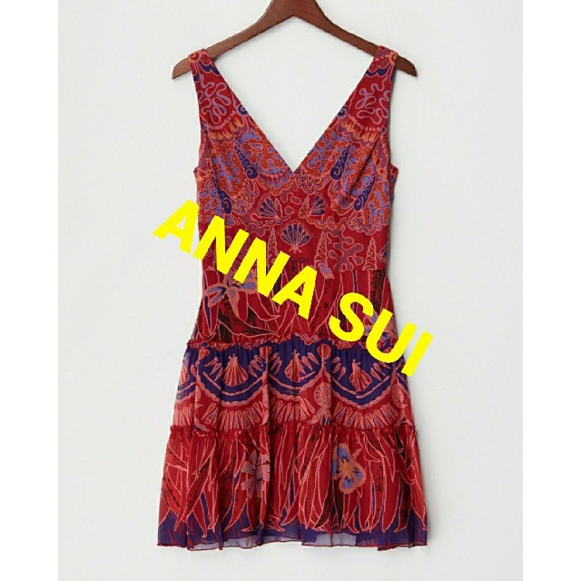 ANNA SUI(アナスイ)の■新品■ANNA SUI シェル柄シルクシフォンドレス アナスイ ワンピース レディースのワンピース(ひざ丈ワンピース)の商品写真