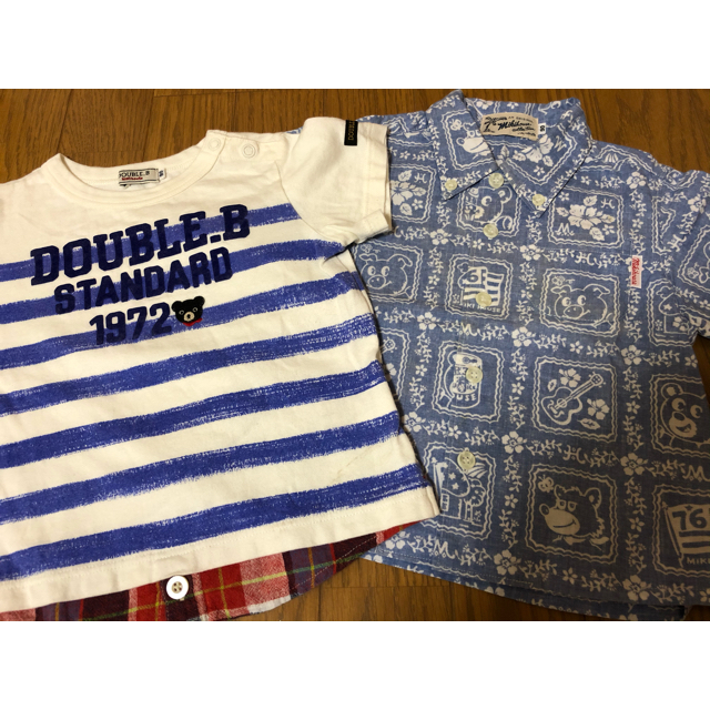 a-san専用 ミキハウス ダブルビー シャツ＆パンツ 2組セット（90）