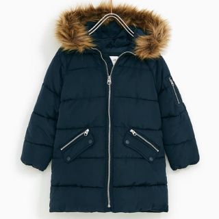 ザラキッズ(ZARA KIDS)の12／26まで掲載！ZARA フェイクファーフード付きパフコート(コート)