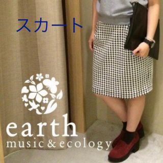 アースミュージックアンドエコロジー(earth music & ecology)のearth music&ecology 千鳥　タイトスカート　ギンガムチェック(ひざ丈スカート)