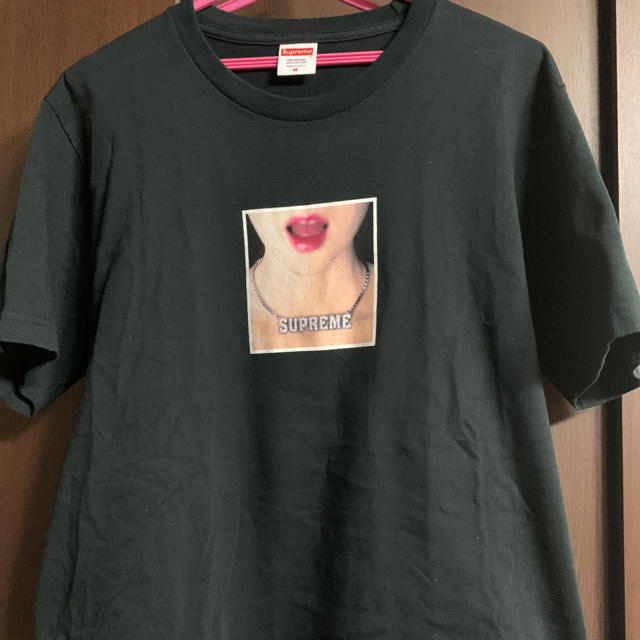 18ss supreme necklace tee  M size BLACK