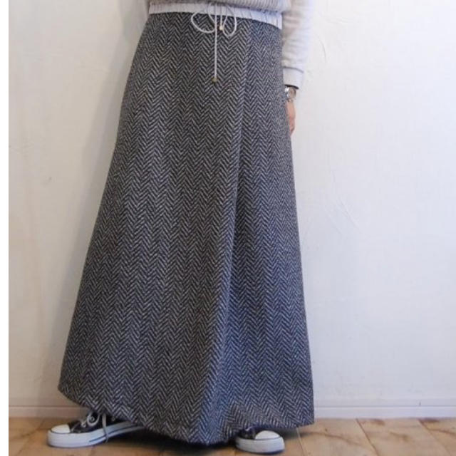 リハーズオール hippiness ロングスカート グレー トリカ | フリマアプリ ラクマ