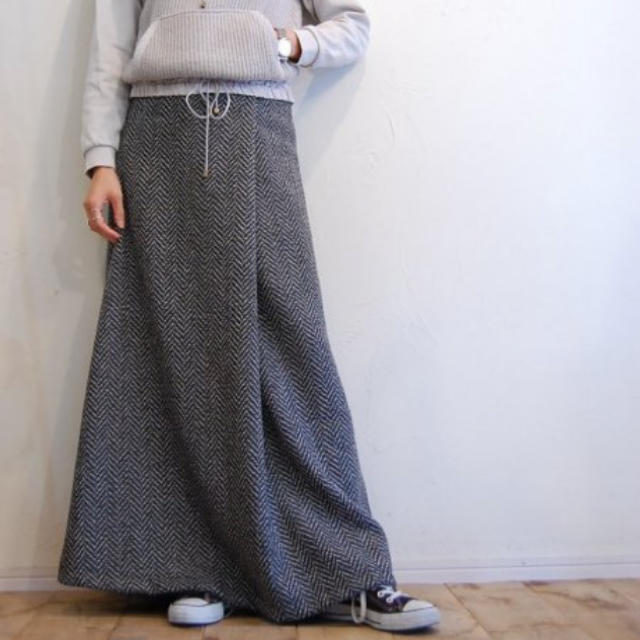 リハーズオール hippiness ロングスカート グレー トリカ