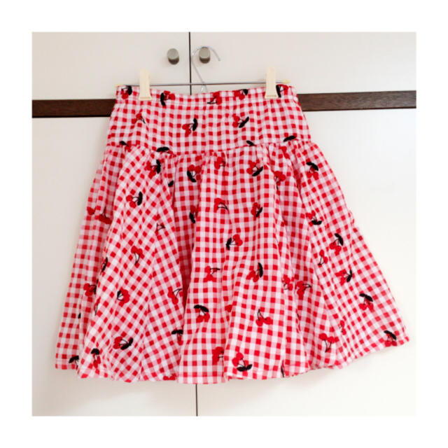 Candy Stripper(キャンディーストリッパー)の着画あり❤︎チェリーチェックスカート❤︎ レディースのスカート(ミニスカート)の商品写真