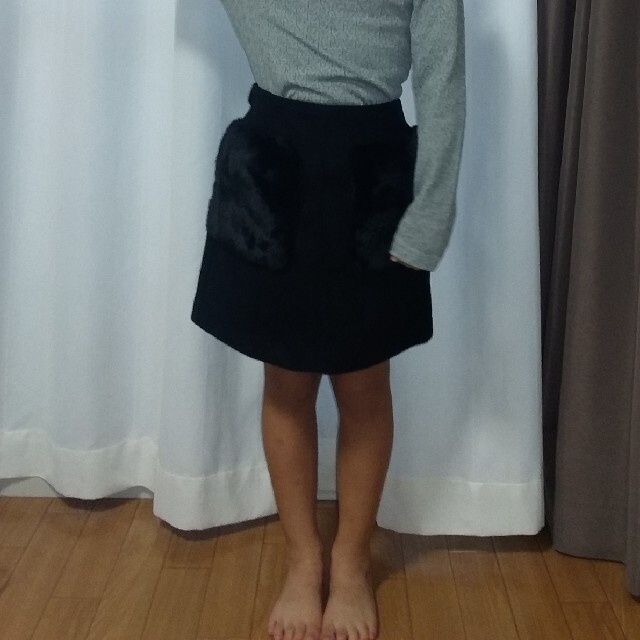GU(ジーユー)のGU購入 120 モコモコスカート キッズ/ベビー/マタニティのキッズ服女の子用(90cm~)(スカート)の商品写真