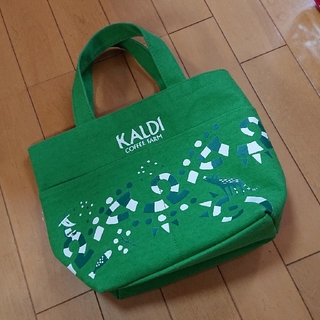 カルディ(KALDI)のKALDI ミニトートバッグ グリーン 2019(その他)