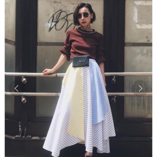 アメリヴィンテージ(Ameri VINTAGE)のSTRIPE STRIPE STRIPE SKIRT(ロングスカート)