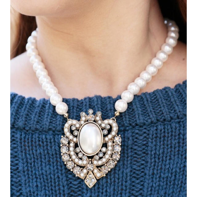 Ameri VINTAGE(アメリヴィンテージ)のmini様専用  LACEY PEARL NECKLACE  レディースのアクセサリー(ネックレス)の商品写真