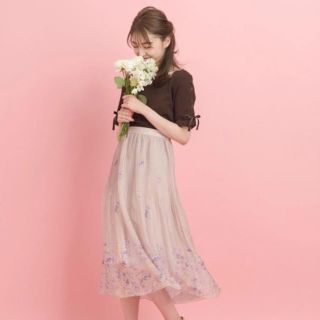 ウィルセレクション(WILLSELECTION)のwillselection 🎀 パネルフラワープリーツスカート(ロングスカート)