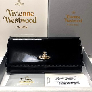 ヴィヴィアンウエストウッド(Vivienne Westwood)のヴィヴィアン ウエストウッド Vivienne 長財布 エナメル 黒 正規品(財布)